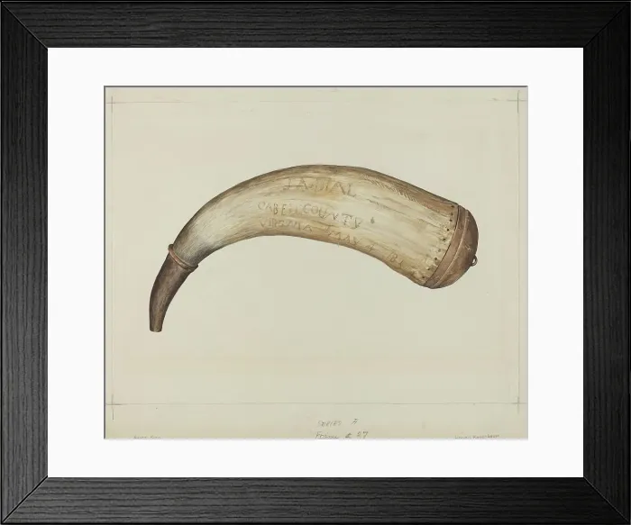 Framed Print : Powder Horn, c. 1938. Creator: Howell Rosenbaum Framed Print : Powder Horn, c. 1938. Creator: Howell Rosenbaum