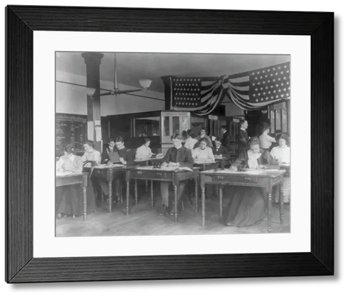 Framed Print : Washington, D.C. public schools, Business High School - classroom scene, (1899?). Creator: Frances Benjamin Johnston Framed Print : Washington, D.C. public schools, Business High School - classroom scene, (1899?). Creator: Frances Benjamin Johnston