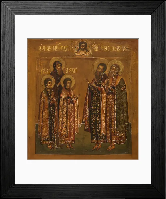 Framed Print : Saints Theodore, David, Constantine, Basil and Constantine, between 1600 and 1650. Creator: Stroganov School Framed Print : Saints Theodore, David, Constantine, Basil and Constantine, between 1600 and 1650. Creator: Stroganov School