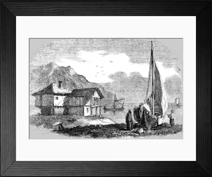 Framed Print : Fishermans Huts at Tchatal-Skelsy, 1854. Creator: Unknown Framed Print : Fishermans Huts at Tchatal-Skelsy, 1854. Creator: Unknown