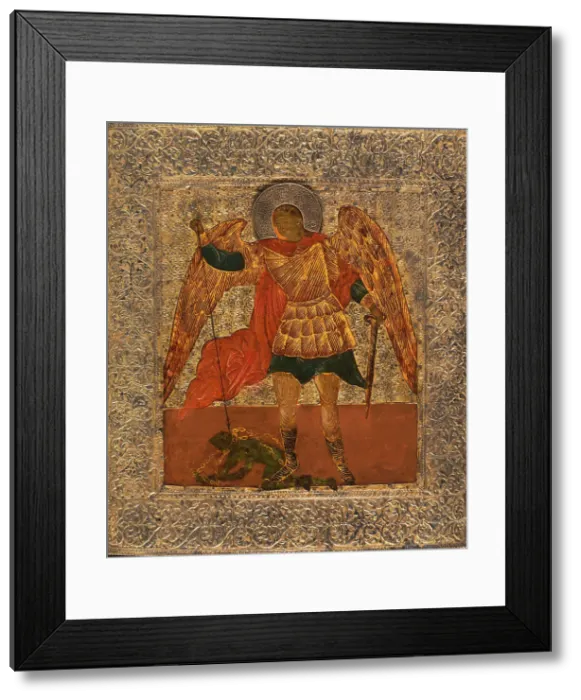 Framed Print : Saint Michael slaying the demon, between 1600 and 1700. Creator: Moscow School Framed Print : Saint Michael slaying the demon, between 1600 and 1700. Creator: Moscow School