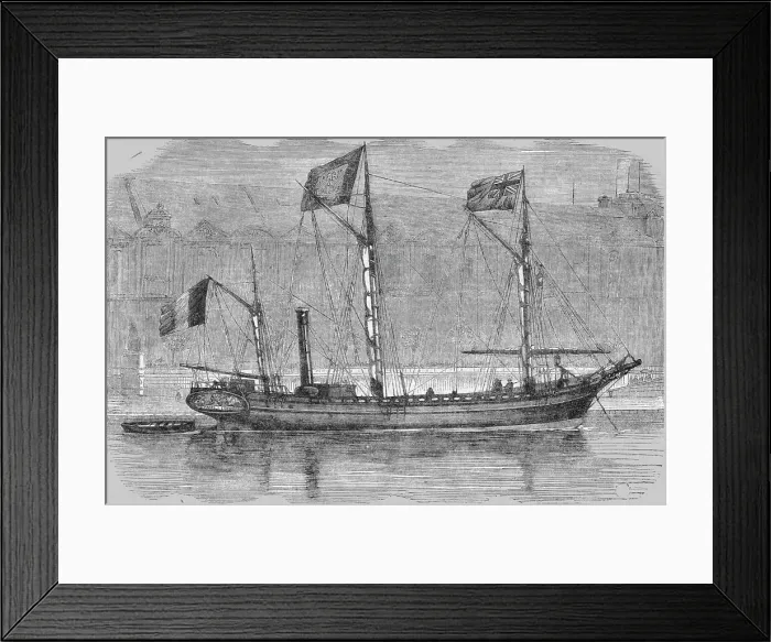 Framed Print : The London and Paris Steam Boat; moored at St Nicholas Wharf, oposite the Louvre, 1854. Creator: Unknown Framed Print : The London and Paris Steam Boat; moored at St Nicholas Wharf, oposite the Louvre, 1854. Creator: Unknown