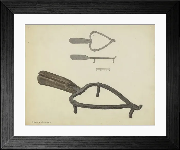 Framed Print : Flat Iron Holder, c. 1938. Creator: Gordon Sanborn