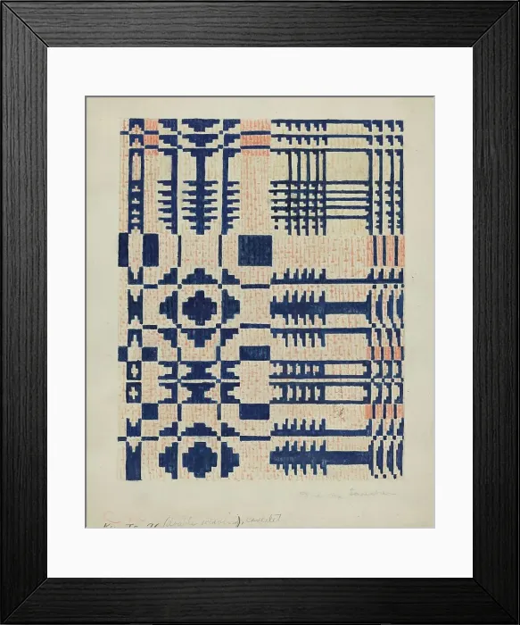 Framed Print : Shaker Coverlet, 1935 / 1942. Creator: Martha Sancher Framed Print : Shaker Coverlet, 1935 / 1942. Creator: Martha Sancher