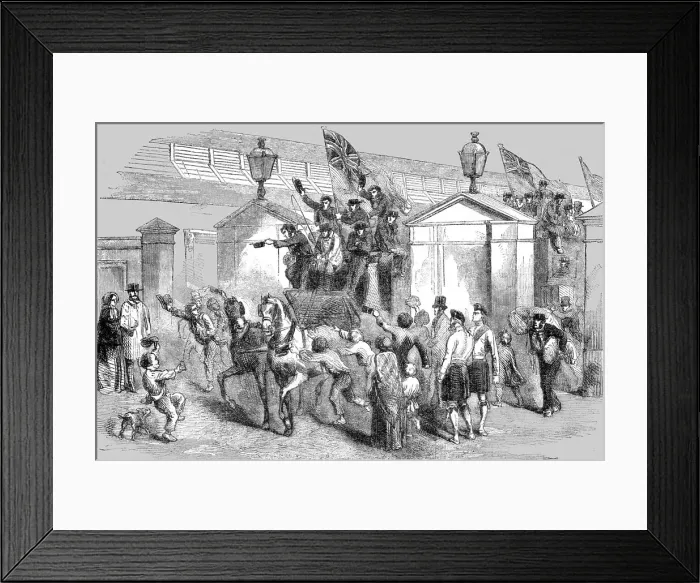 Framed Print : Arrival of the Coast-Guard Volunteers at Portsmouth; reported Saturday April 8, 1854, 1854. Creator: Unknown Framed Print : Arrival of the Coast-Guard Volunteers at Portsmouth; reported Saturday April 8, 1854, 1854. Creator: Unknown