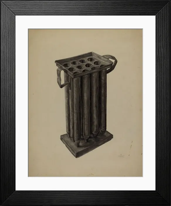 Framed Print : Candle Mold, 1935 / 1942. Creator: William Schmidt Framed Print : Candle Mold, 1935 / 1942. Creator: William Schmidt
