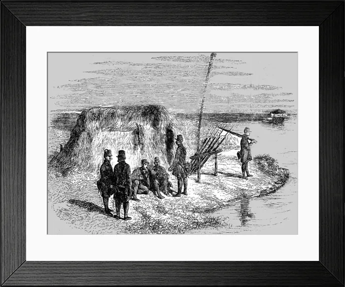 Framed Print : Hungarian military outpost on the shores of the Danube, 1854. Creator: Unknown Framed Print : Hungarian military outpost on the shores of the Danube, 1854. Creator: Unknown