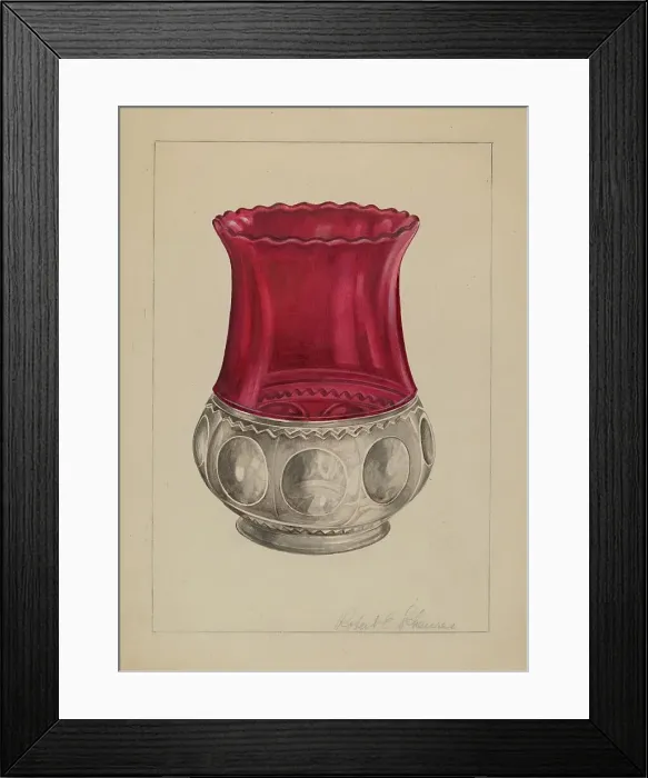 Framed Print : Glass Vase, c. 1937. Creator: Robert Schuerer Framed Print : Glass Vase, c. 1937. Creator: Robert Schuerer