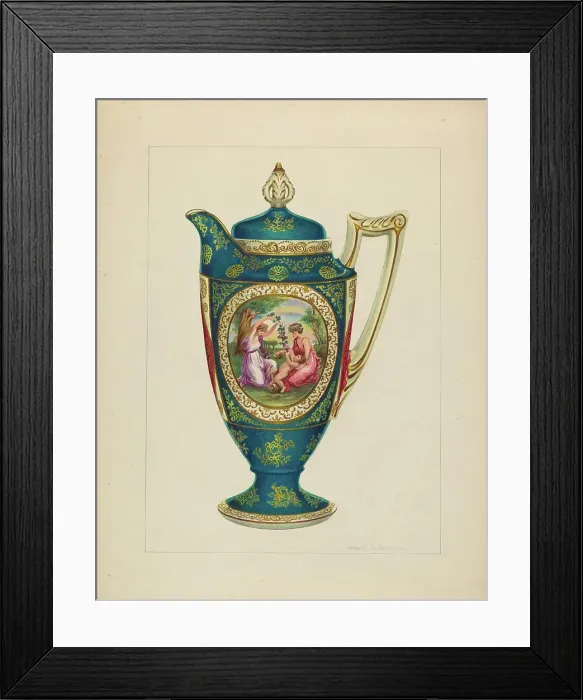 Framed Print : Chocolate Pitcher, c. 1937. Creator: Robert Schuerer Framed Print : Chocolate Pitcher, c. 1937. Creator: Robert Schuerer