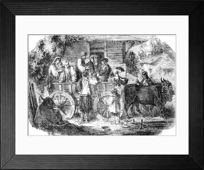 Framed Print : Bulgarian Peasantry; Country Cart, 1854. Creator: Unknown Framed Print : Bulgarian Peasantry; Country Cart, 1854. Creator: Unknown