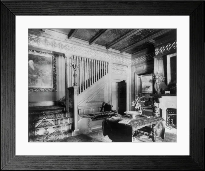 Framed Print : Home of Phoebe Apperson Hearst (widow of George Hearst) at 1400 New Hampshire Ave. NW... c1900. Creator: Frances Benjamin Johnston Framed Print : Home of Phoebe Apperson Hearst (widow of George Hearst) at 1400 New Hampshire Ave. NW... c1900. Creator: Frances Benjamin Johnston