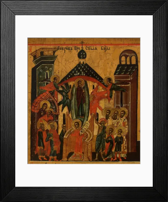 Framed Print : Menology of the month of October, between 1750 and 1800. Creator: Novgorod school Framed Print : Menology of the month of October, between 1750 and 1800. Creator: Novgorod school
