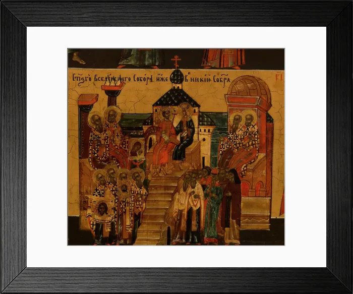 Framed Print : Menology of the month of October, between 1750 and 1800. Creator: Novgorod school Framed Print : Menology of the month of October, between 1750 and 1800. Creator: Novgorod school