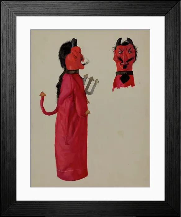 Framed Print : Hand Puppet - Devil, c. 1936. Creator: Joseph Shapiro Framed Print : Hand Puppet - Devil, c. 1936. Creator: Joseph Shapiro