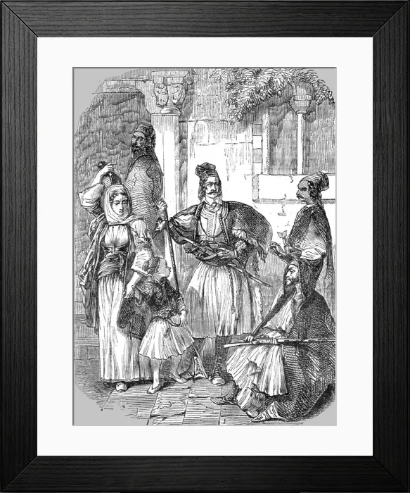 Framed Print : Greek Light Infantry, 1854. Creator: Unknown Framed Print : Greek Light Infantry, 1854. Creator: Unknown