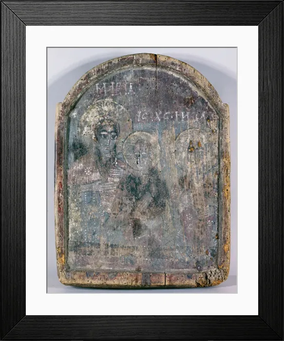 Framed Print : Madonna and Child with a Saint, between 700 and 900. Creator: Coptic School Framed Print : Madonna and Child with a Saint, between 700 and 900. Creator: Coptic School