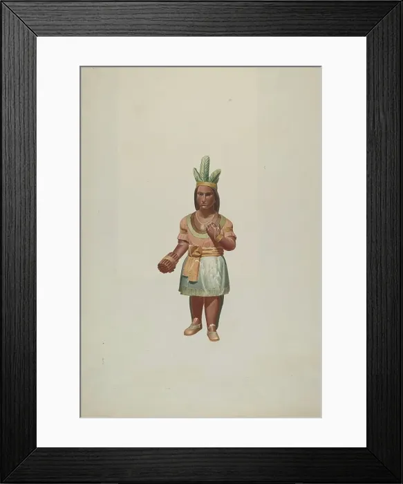 Framed Print : Cigar Store Indian, 1935 / 1942. Creator: Alton K. Skillin Framed Print : Cigar Store Indian, 1935 / 1942. Creator: Alton K. Skillin