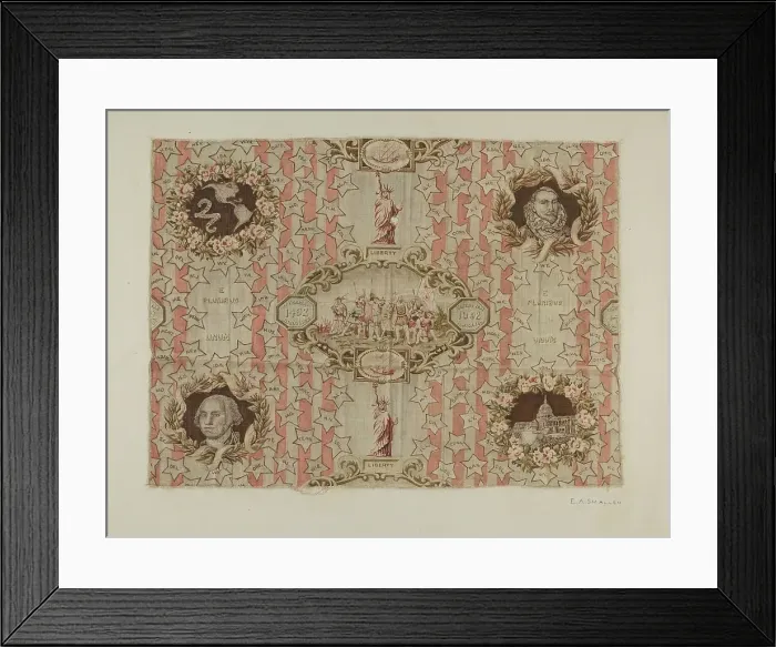 Framed Print : Historical Printed Textile, c. 1940. Creator: E.A. Smaller Framed Print : Historical Printed Textile, c. 1940. Creator: E.A. Smaller