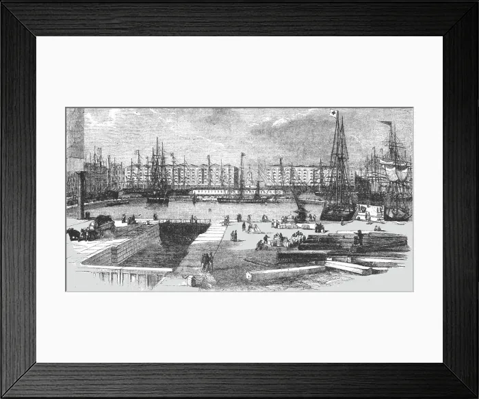 Framed Print : Interior of the London Docks, 1854. Creator: Unknown Framed Print : Interior of the London Docks, 1854. Creator: Unknown