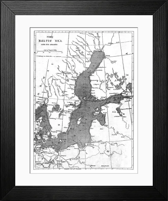 Framed Print : The Baltic Sea and its Coasts; Map, 1854. Creator: Unknown Framed Print : The Baltic Sea and its Coasts; Map, 1854. Creator: Unknown