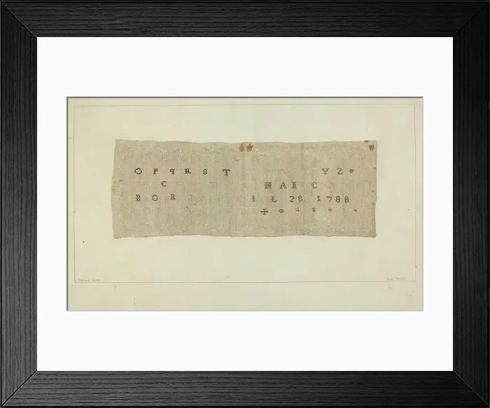 Framed Print : Embroidery Sampler, c. 1937. Creator: Paul Smith Framed Print : Embroidery Sampler, c. 1937. Creator: Paul Smith