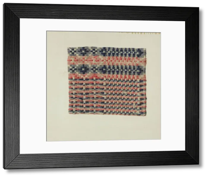 Framed Print : Coverlet Detail, c. 1941. Creator: Miriam Y. Solomon Framed Print : Coverlet Detail, c. 1941. Creator: Miriam Y. Solomon