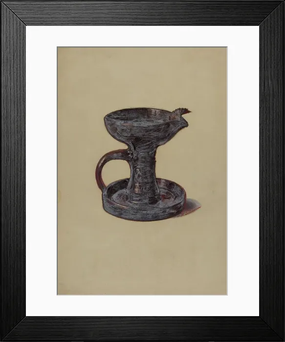 Framed Print : Lard Lamp, c. 1937. Creator: Max Soltmann Framed Print : Lard Lamp, c. 1937. Creator: Max Soltmann