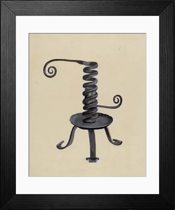 Framed Print : Spiral Candlestick, c. 1940. Creator: William D. Somers Framed Print : Spiral Candlestick, c. 1940. Creator: William D. Somers