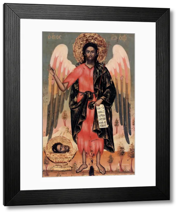 Framed Print : Saint John the Baptist, 1702. Creator: Bulgarian School Framed Print : Saint John the Baptist, 1702. Creator: Bulgarian School