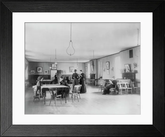 Framed Print : Georgetown Convent, Washington, D.C. - students in study hall, not after 1892. Creator: Frances Benjamin Johnston Framed Print : Georgetown Convent, Washington, D.C. - students in study hall, not after 1892. Creator: Frances Benjamin Johnston