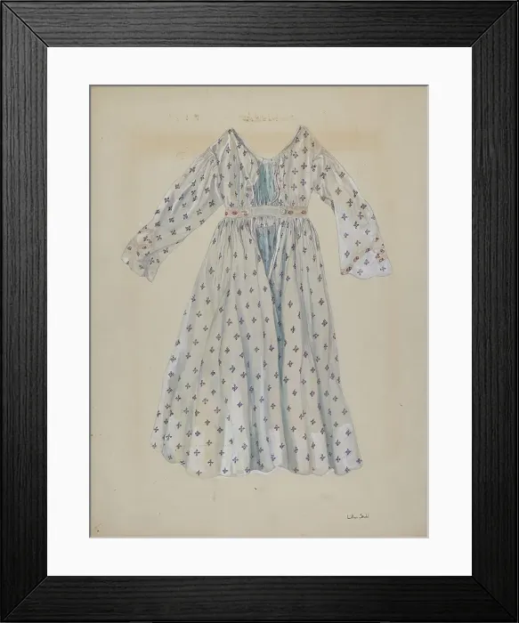 Framed Print : Doll's Dress, c. 1936. Creator: Lillian Stahl Framed Print : Doll's Dress, c. 1936. Creator: Lillian Stahl