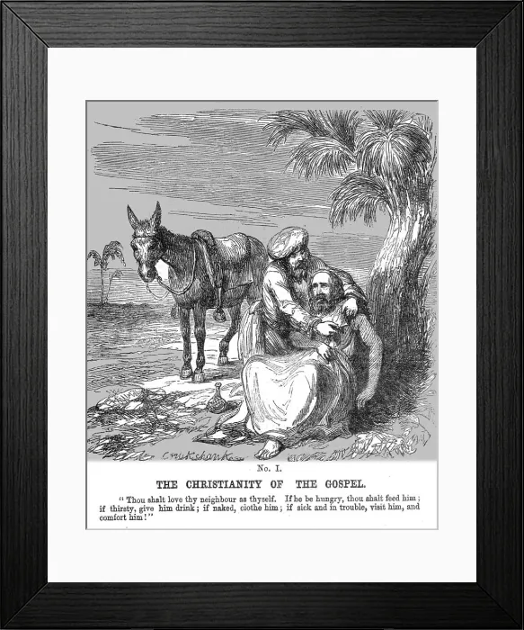Framed Print : The Christianity of the Gospel, 1854. Creator: George Cruikshank Framed Print : The Christianity of the Gospel, 1854. Creator: George Cruikshank