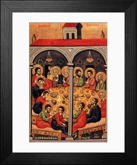 Framed Print : The Last Supper, 1785. Creator: Greek School Framed Print : The Last Supper, 1785. Creator: Greek School