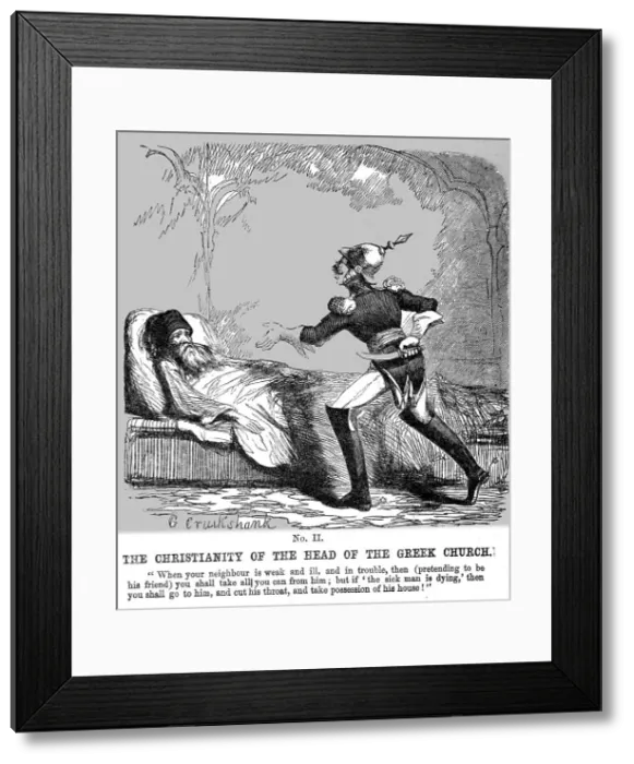Framed Print : The Christianity of the Head of the Greek Church, 1854. Creator: George Cruikshank Framed Print : The Christianity of the Head of the Greek Church, 1854. Creator: George Cruikshank
