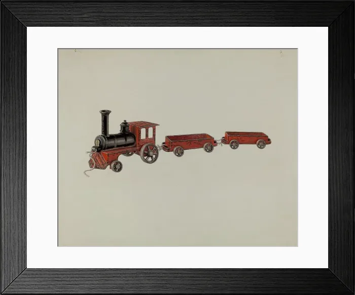 Framed Print : Toy Train, 1939. Creator: R. Stone Framed Print : Toy Train, 1939. Creator: R. Stone
