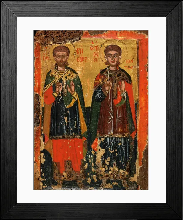 Framed Print : Saint Peter, Saint Vincent and Saint Victor, between 1500 and 1600. Creator: Greek School Framed Print : Saint Peter, Saint Vincent and Saint Victor, between 1500 and 1600. Creator: Greek School