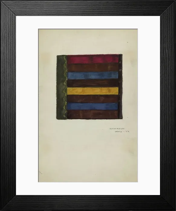 Framed Print : Silk Quilt - Roman Stripe, c. 1939. Creator: Elgin Moncure Styll Framed Print : Silk Quilt - Roman Stripe, c. 1939. Creator: Elgin Moncure Styll