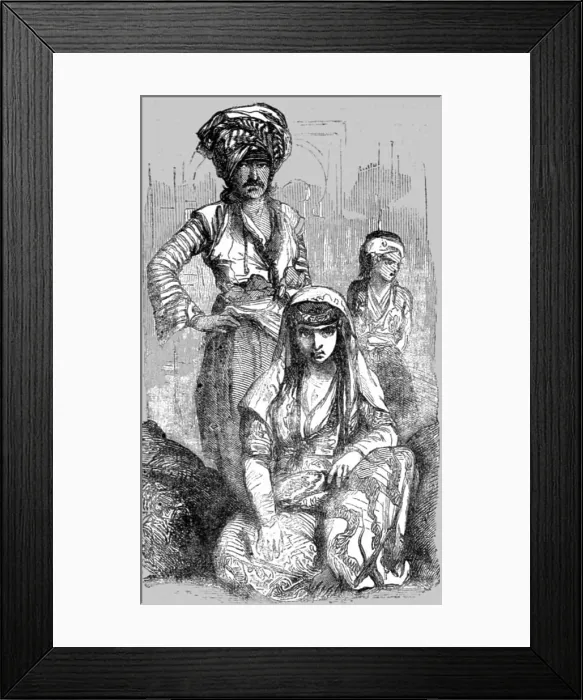 Framed Print : Native of Laristan, and an Armenian Woman, 1854. Creator: Unknown Framed Print : Native of Laristan, and an Armenian Woman, 1854. Creator: Unknown