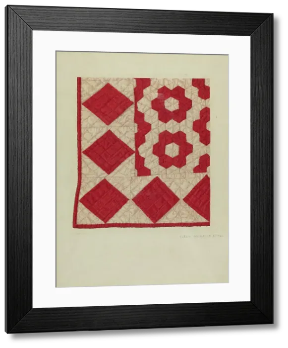Framed Print : Patchwork Quilt, 1935 / 1942. Creator: Elgin Moncure Styll Framed Print : Patchwork Quilt, 1935 / 1942. Creator: Elgin Moncure Styll