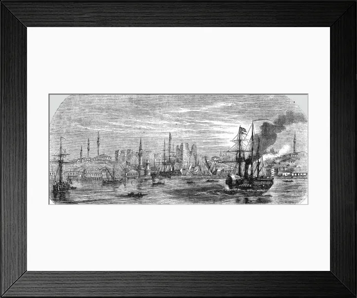 Framed Print : Port and part of the town of Gallipoli, 1854. Creator: Unknown Framed Print : Port and part of the town of Gallipoli, 1854. Creator: Unknown