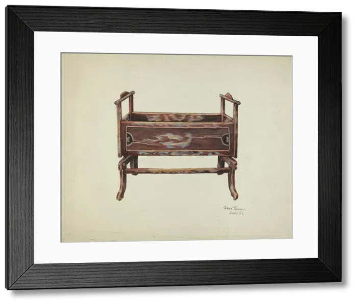 Framed Print : Baby Cradle, c. 1939. Creator: Grace Thomas Framed Print : Baby Cradle, c. 1939. Creator: Grace Thomas