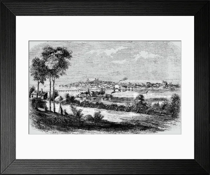 Framed Print : General View of Kingston, British Canada, 1854. Creator: Unknown Framed Print : General View of Kingston, British Canada, 1854. Creator: Unknown