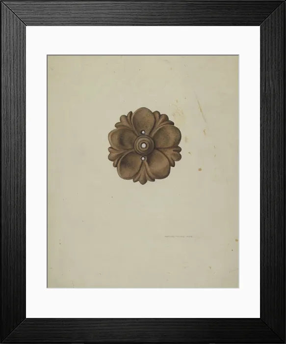 Framed Print : Ornamental Iron Rosette, 1938. Creator: Harvey Thoss Framed Print : Ornamental Iron Rosette, 1938. Creator: Harvey Thoss