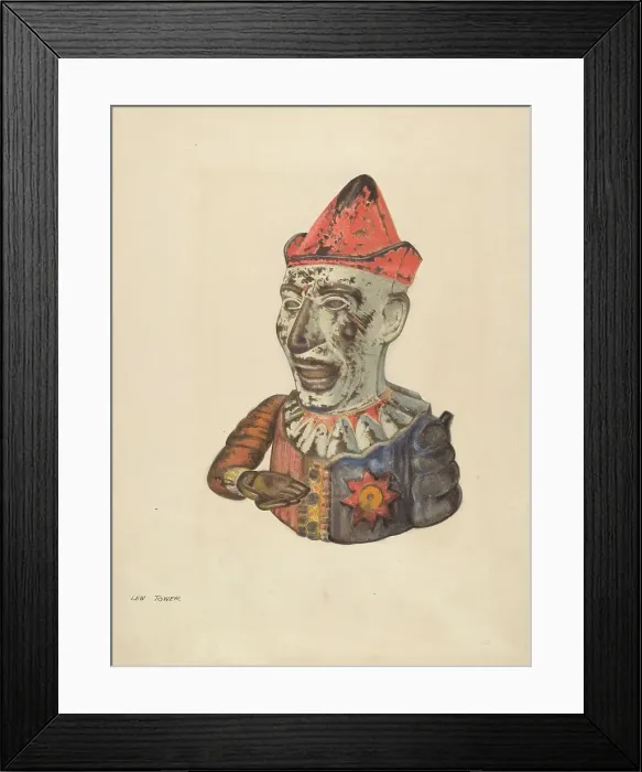 Framed Print : Cast Iron Toy Bank: Humpty Dumpty, c. 1937. Creator: Lew Tower Framed Print : Cast Iron Toy Bank: Humpty Dumpty, c. 1937. Creator: Lew Tower