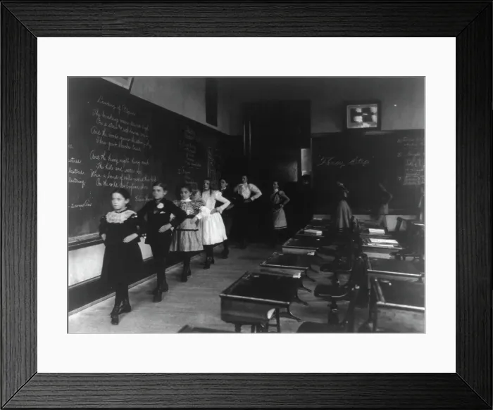 Framed Print : Fancy step around the classroom, 3rd Division, (1899?). Creator: Frances Benjamin Johnston. Fancy step around the classroom, 3rd Division, (1899?). Creator: Frances Benjamin Johnston Framed Print : Fancy step around the classroom, 3rd Division, (1899?). Creator: Frances Benjamin Johnston. Fancy step around the classroom, 3rd Division, (1899?). Creator: Frances Benjamin Johnston