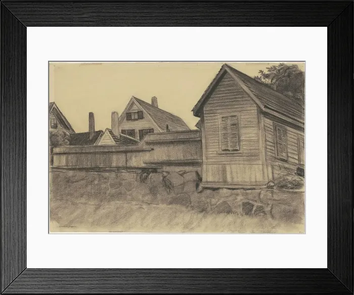 Framed Print : Houses, Gloucester, c. 1923. Creator: Edward Hopper Framed Print : Houses, Gloucester, c. 1923. Creator: Edward Hopper