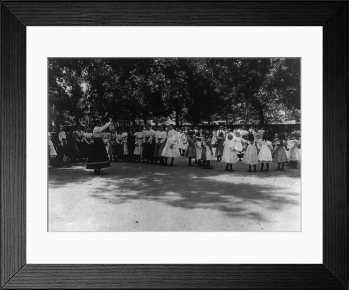 Framed Print : Girls on the playground, (1899?). Creator: Frances Benjamin Johnston Framed Print : Girls on the playground, (1899?). Creator: Frances Benjamin Johnston
