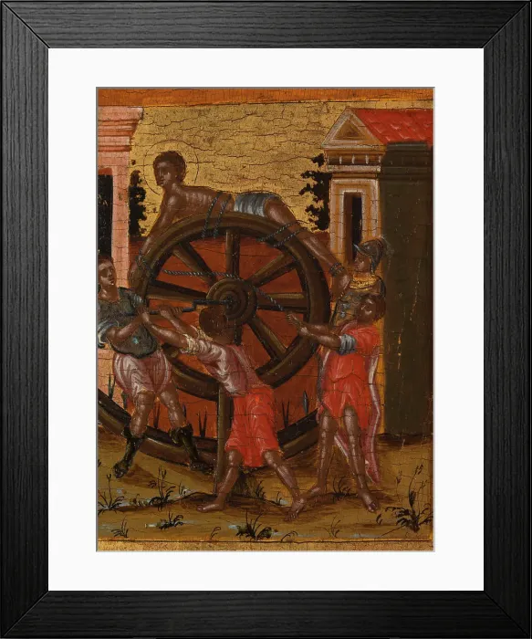 Framed Print : Saint George slaying the dragon and scenes from his life, between 1700 and 1750. Creator: Cretan School Framed Print : Saint George slaying the dragon and scenes from his life, between 1700 and 1750. Creator: Cretan School