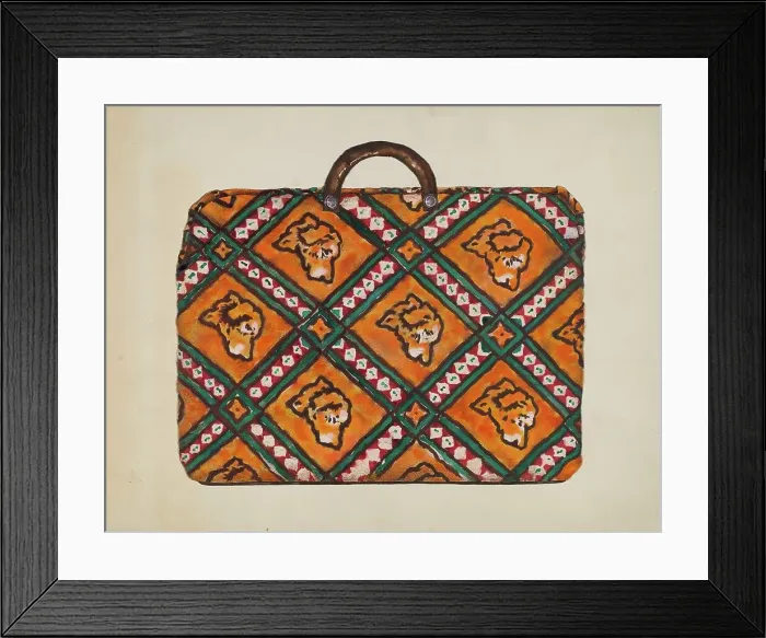 Framed Print : Lady's Carpet Bag, c. 1936. Creator: Kathryn Uhl Framed Print : Lady's Carpet Bag, c. 1936. Creator: Kathryn Uhl