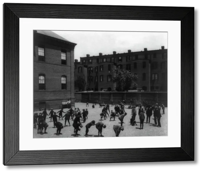 Framed Print : Recess period on the playground, 6th Division, (1899?). Creator: Frances Benjamin Johnston Framed Print : Recess period on the playground, 6th Division, (1899?). Creator: Frances Benjamin Johnston